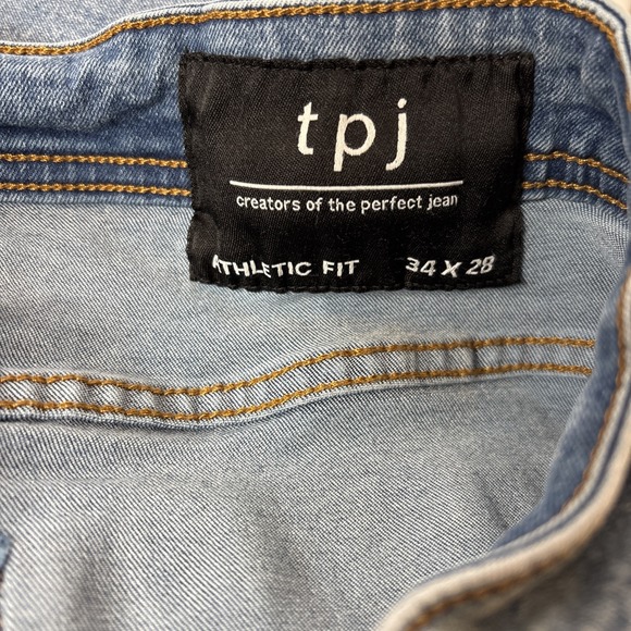 2 tpj Jeans Mens 34x28 Blue Athletic Fit Stretch Denim 5 Pocket Jeans - Picture 12 of 13